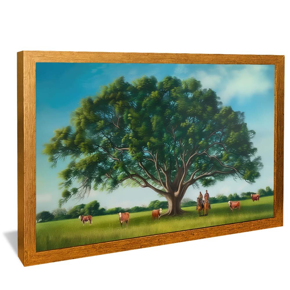 Tree and Field Painting v1990 Canvas