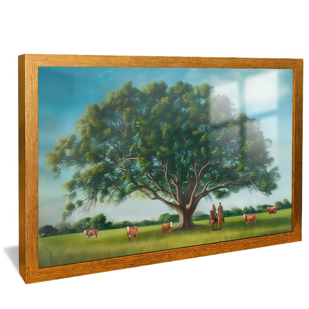 Tree and Field Painting v1990 Canvas