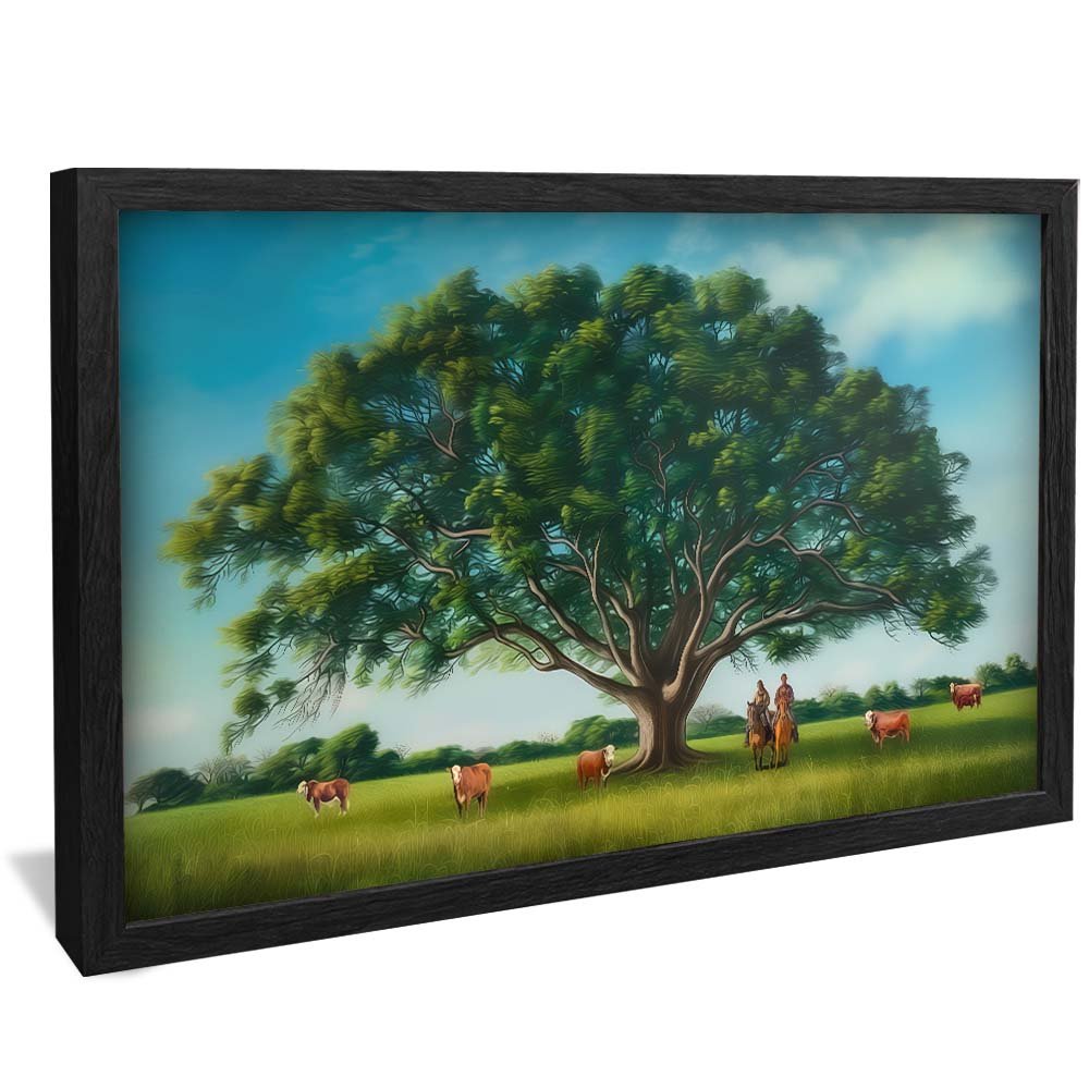 Tree and Field Painting v1990 Canvas