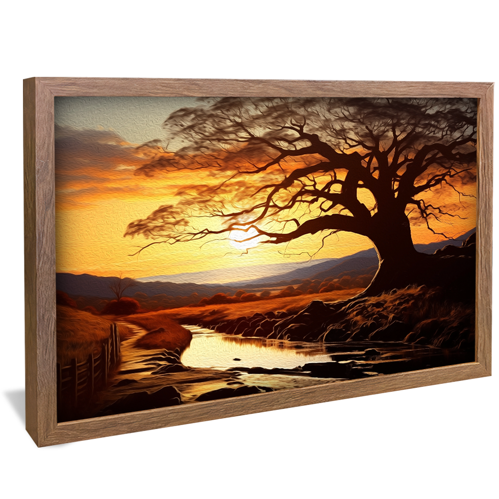 Tree and Fields V865 Canvas