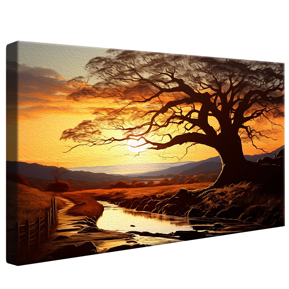 Tree and Fields V865 Canvas