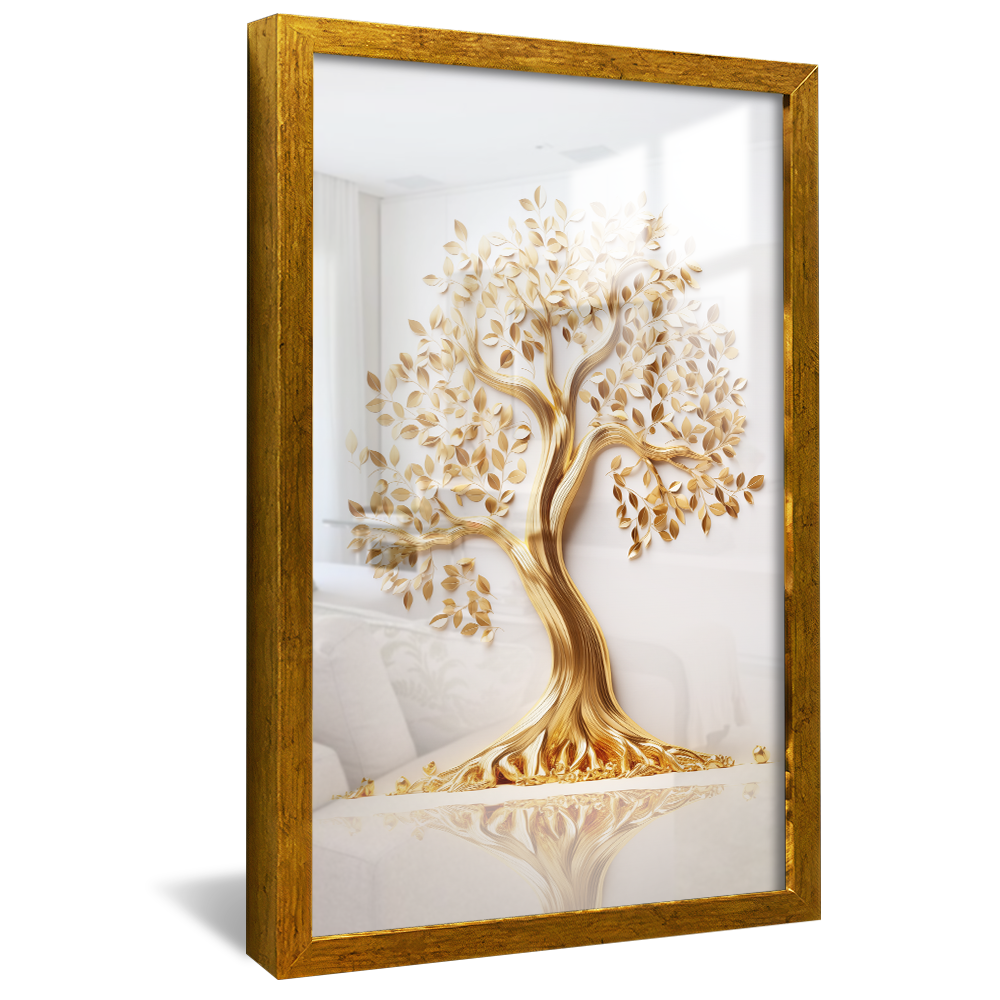 Tree and Golden Leaves V828 Canvas