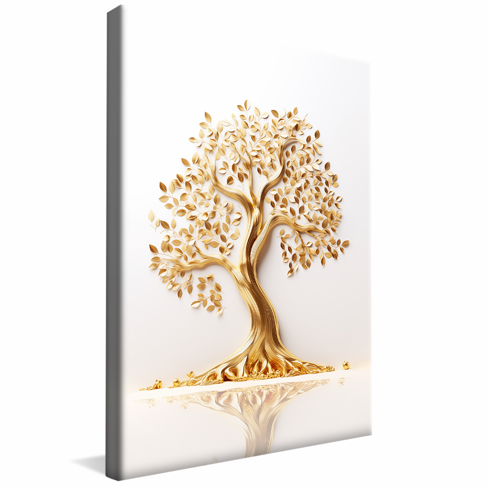 Tree and Golden Leaves V828 Canvas