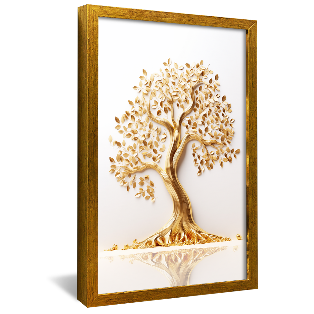 Tree and Golden Leaves V828 Canvas