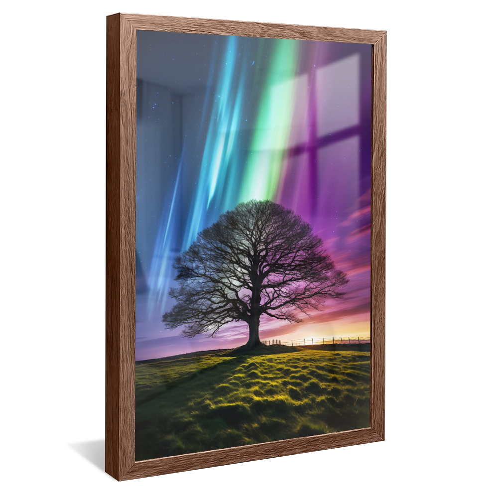 Tree and Northern Lights Canvas V1036