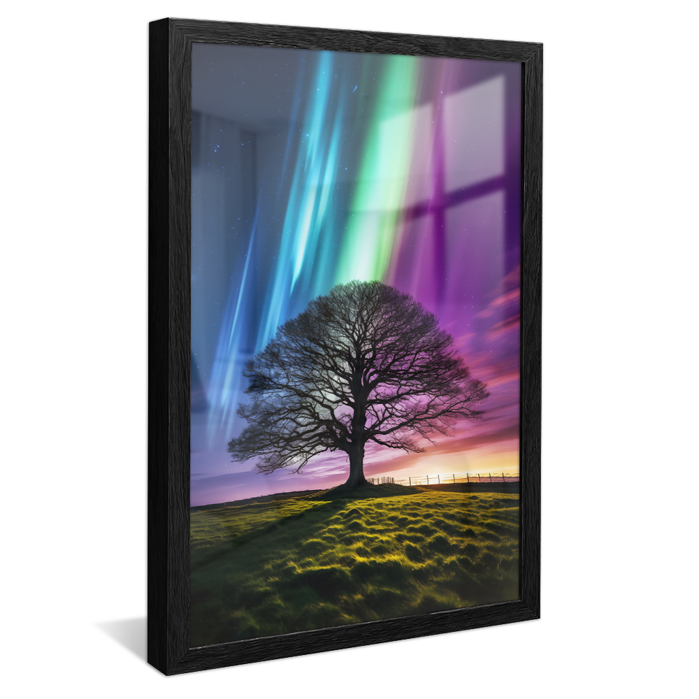 Tree and Northern Lights Canvas V1036