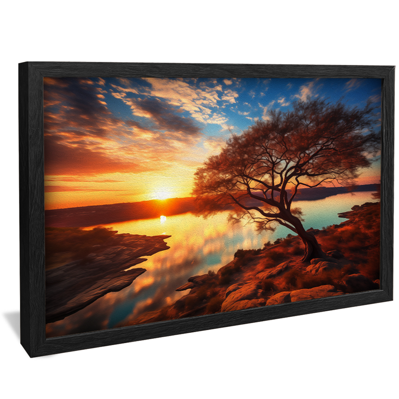 1 Piece Tree and Sunset V845 Canvas