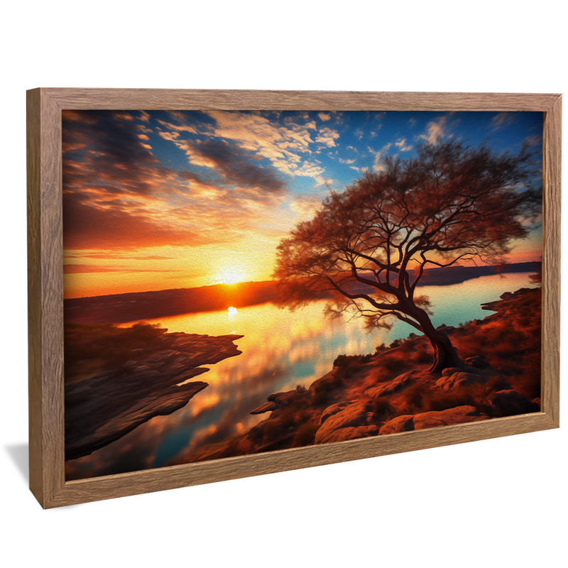 1 Piece Tree and Sunset V845 Canvas