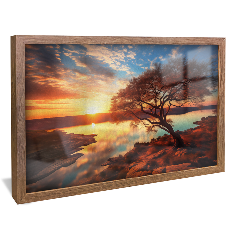 1 Piece Tree and Sunset V845 Canvas