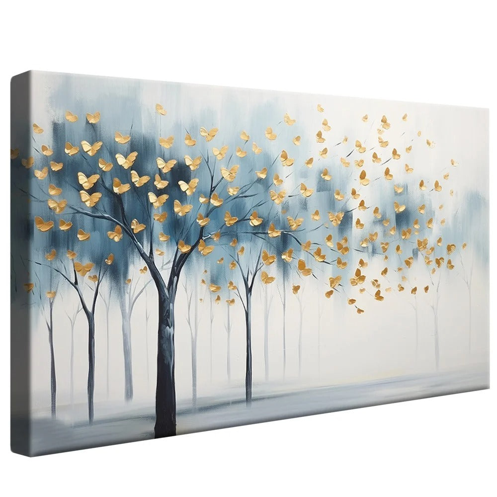 Tree blue tones with butterflies Canvas V80