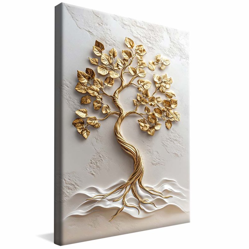 Tree in Gold and Plaster V2069 Canvas