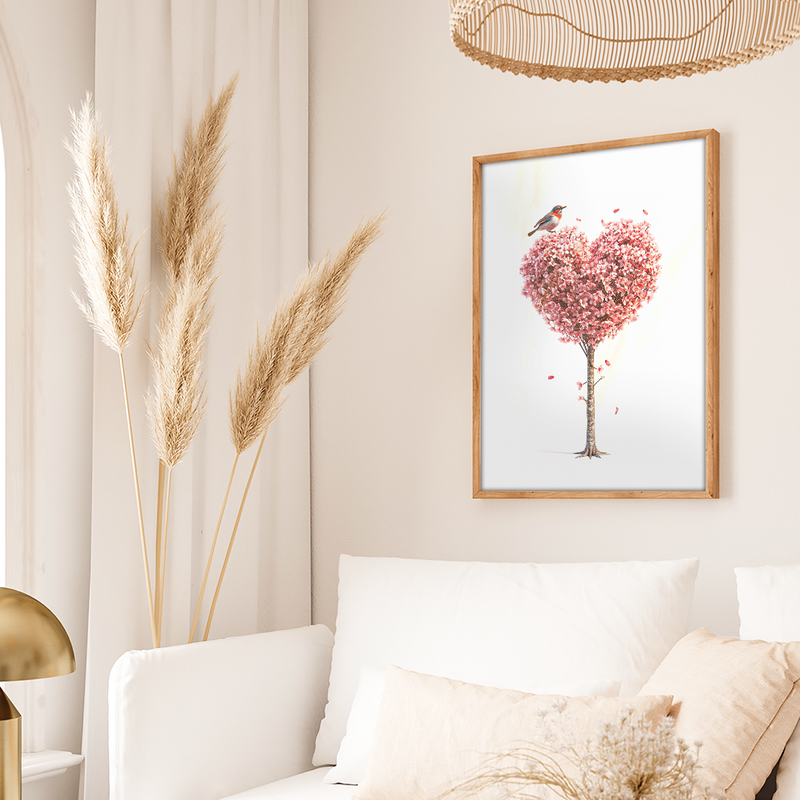 1 Piece Tree in Heart V1366 Canvas