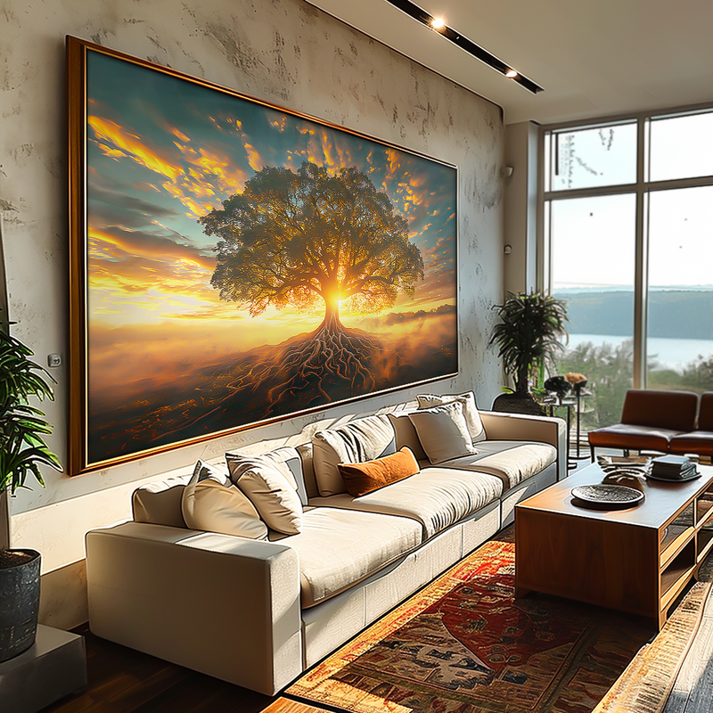 Tree in the Sunset V1245 Canvas