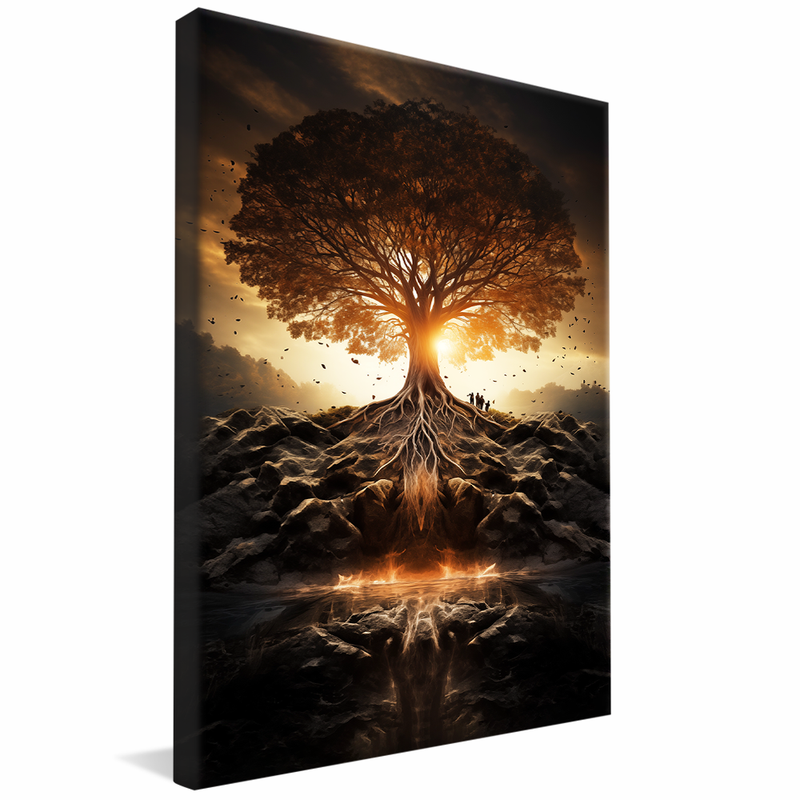 1 Piece Tree in the Sunset V859 Canvas