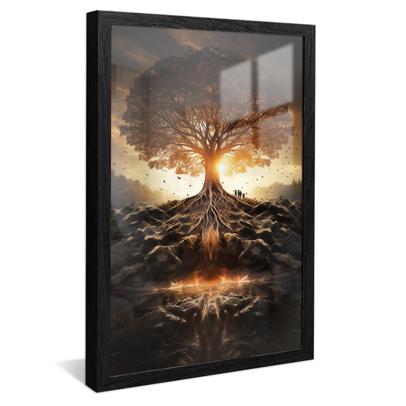 1 Piece Tree in the Sunset V859 Canvas