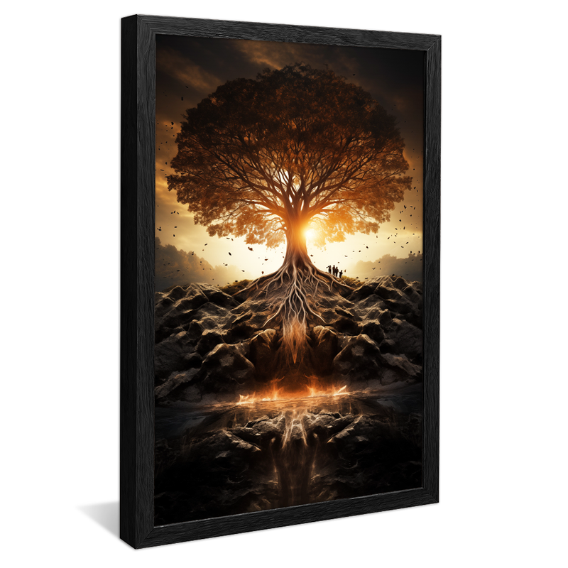 1 Piece Tree in the Sunset V859 Canvas