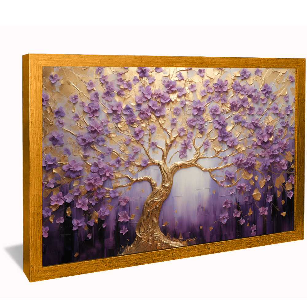 Tree of Life Purple and Gold Canvas