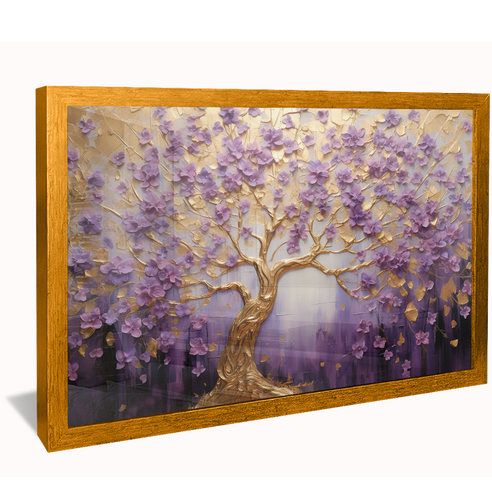 Tree of Life Purple and Gold Canvas