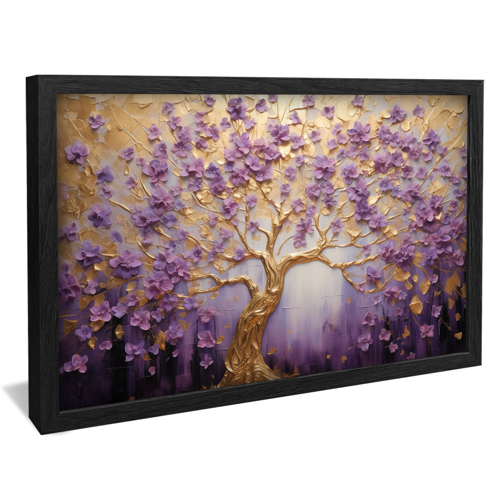 Tree of Life Purple and Gold Canvas