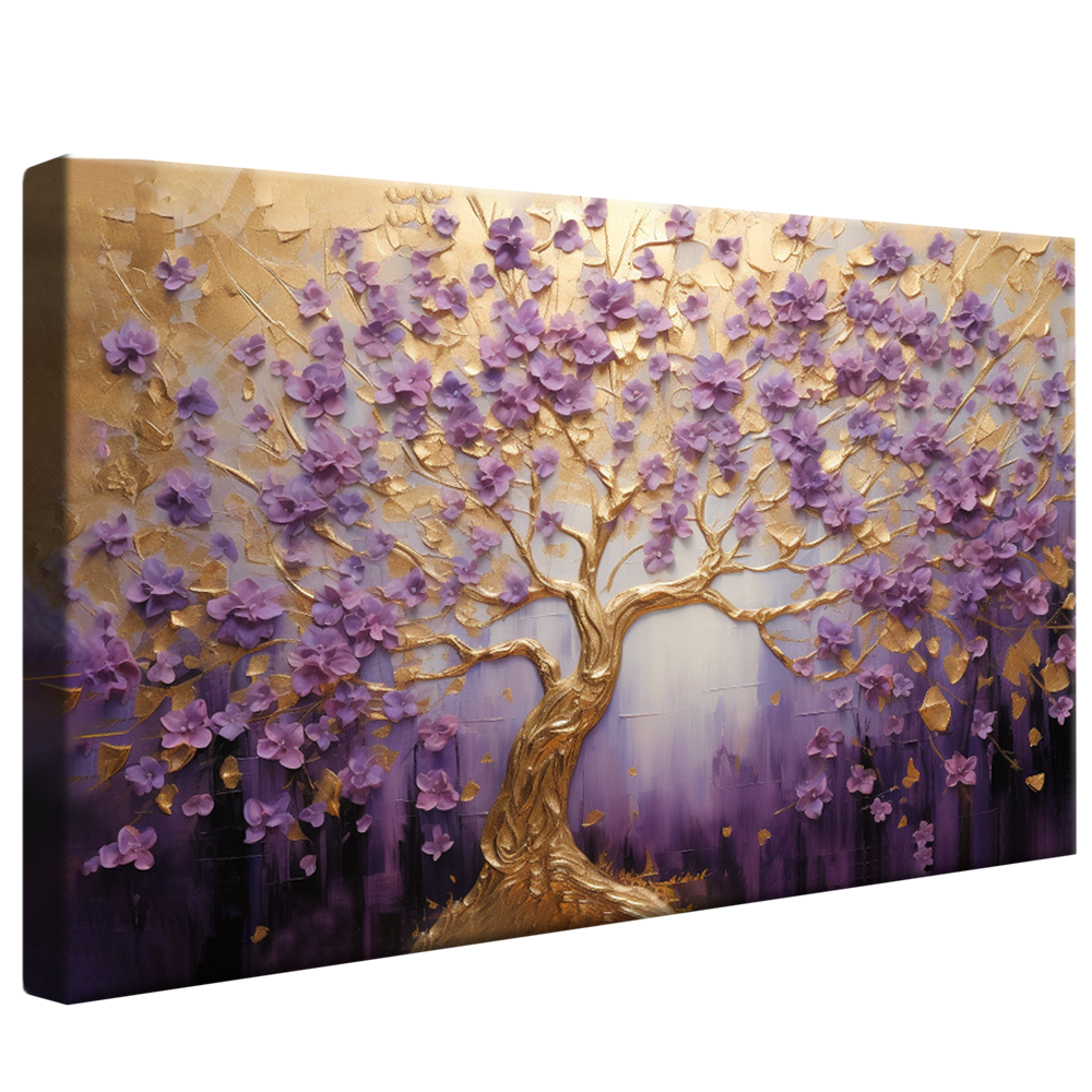 Tree of Life Purple and Gold Canvas