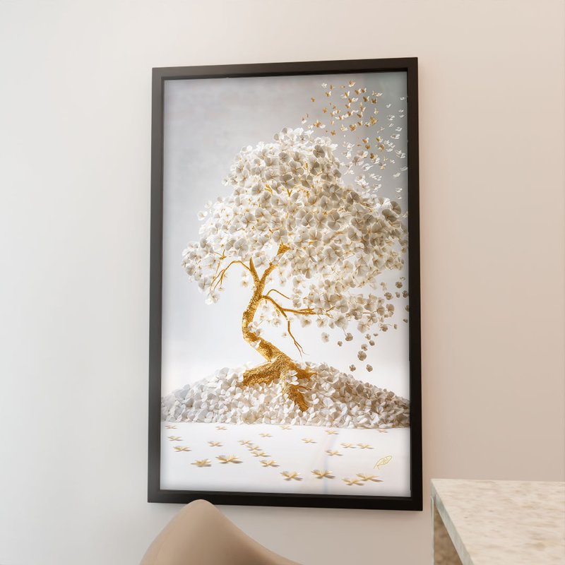 Tree of White and Golden Life V1784 Canvas