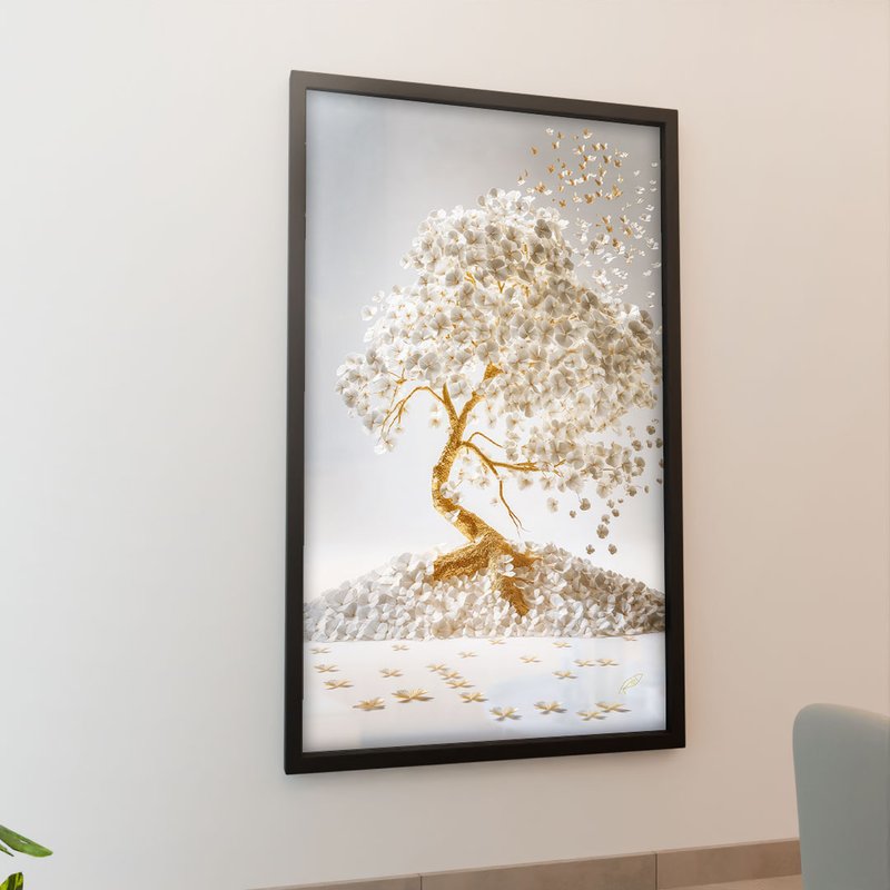 Tree of White and Golden Life V1784 Canvas