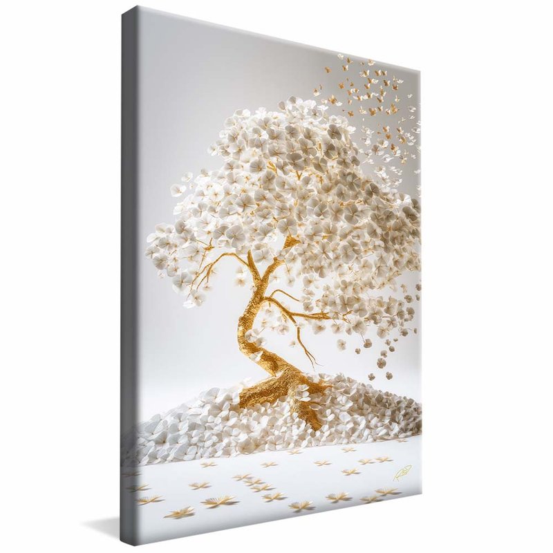 Tree of White and Golden Life V1784 Canvas