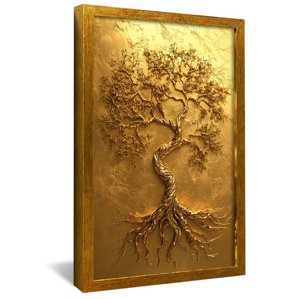 Tree on Gold Panel V2129 Canvas