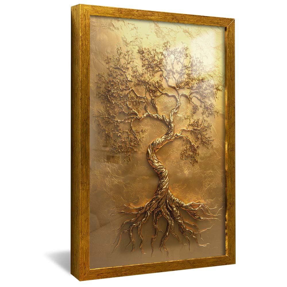 Tree on Gold Panel V2129 Canvas