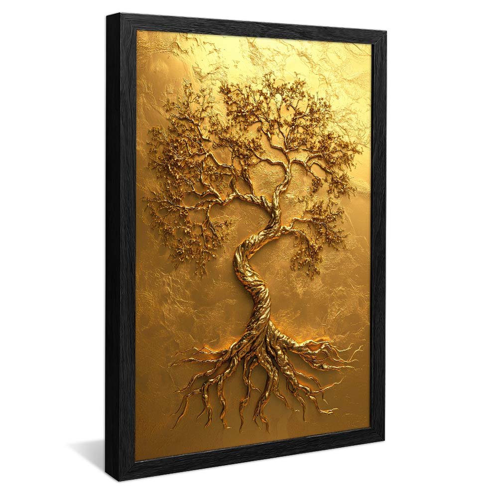 Tree on Gold Panel V2129 Canvas