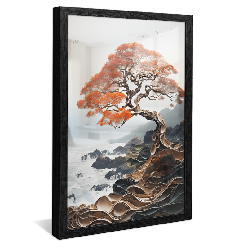 1 Piece Tree on the Abstract Coast V1017 Canvas