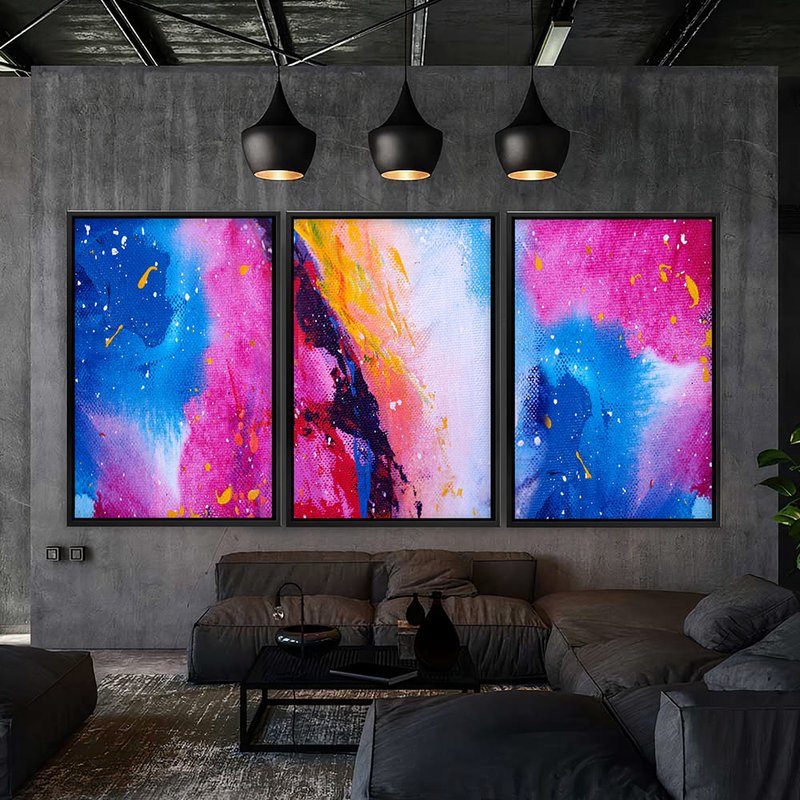 Trio Abstract Color Texture Canvas