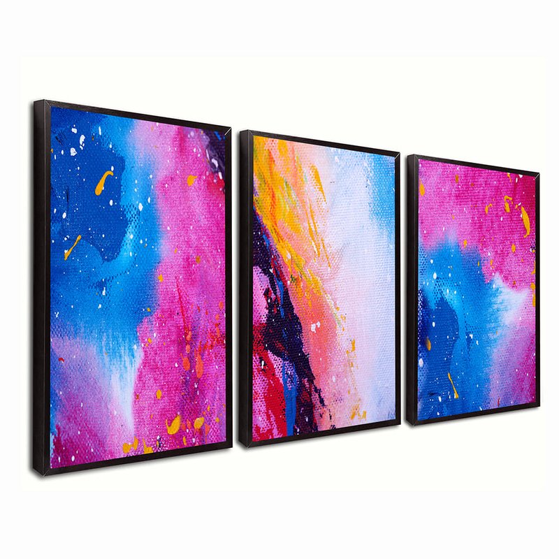 Trio Abstract Color Texture Canvas