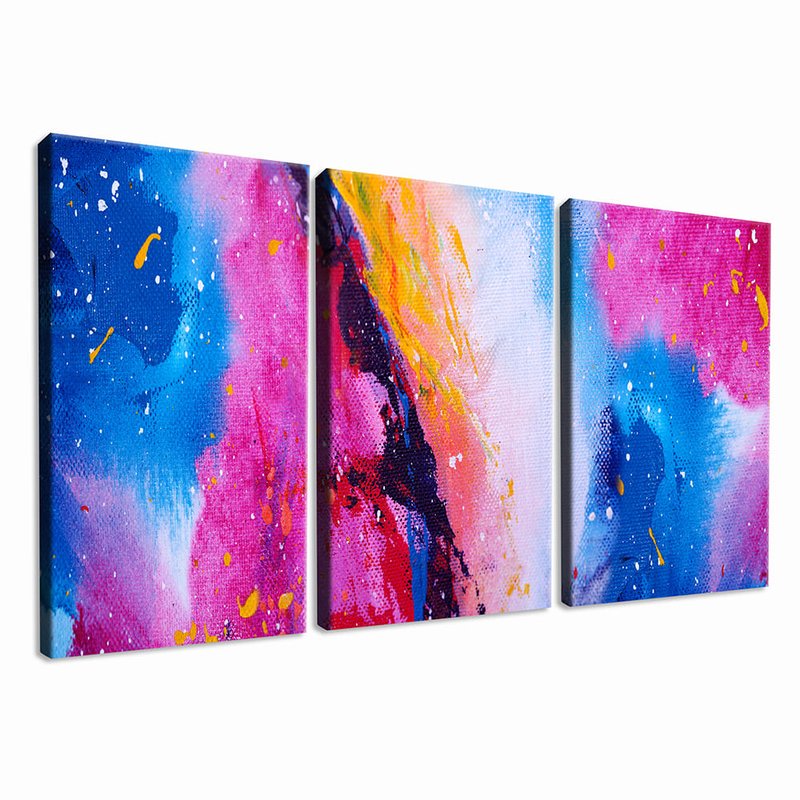 Trio Abstract Color Texture Canvas