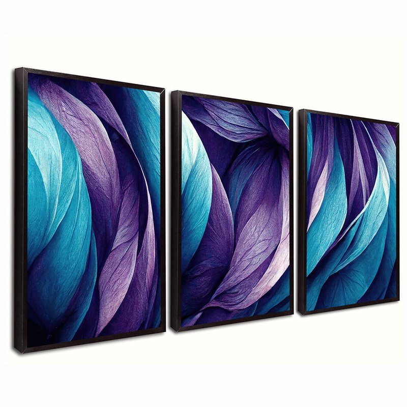 Trio Abstract Texture Lines Canvas