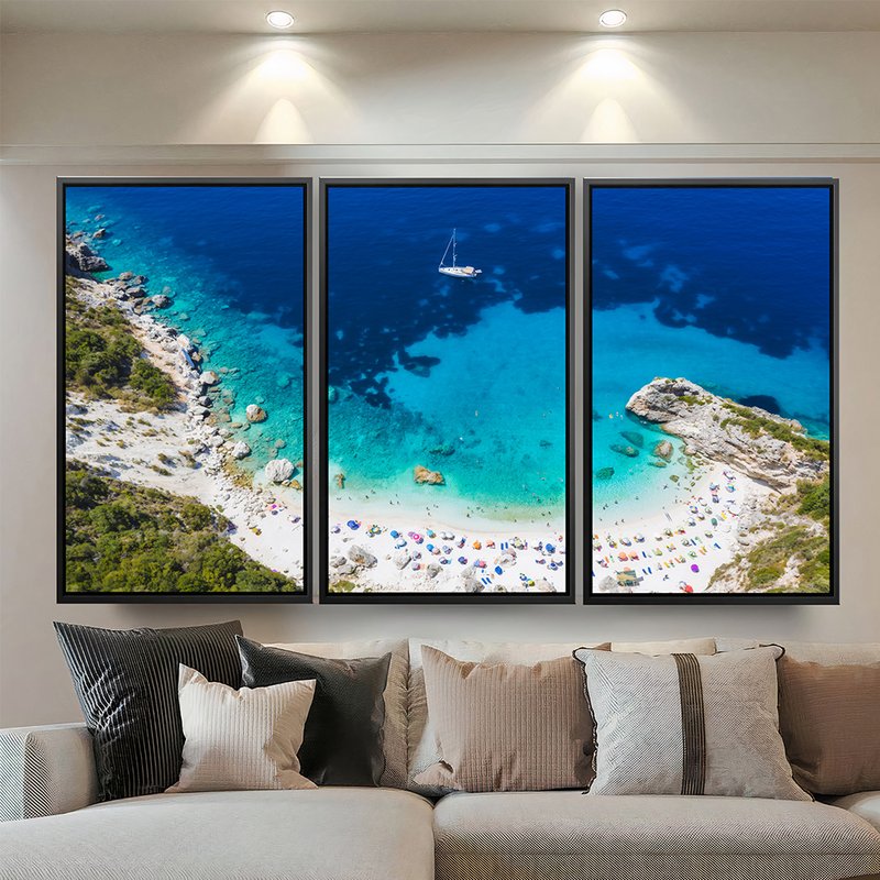 Trio Beach Aguas Blue Canvas