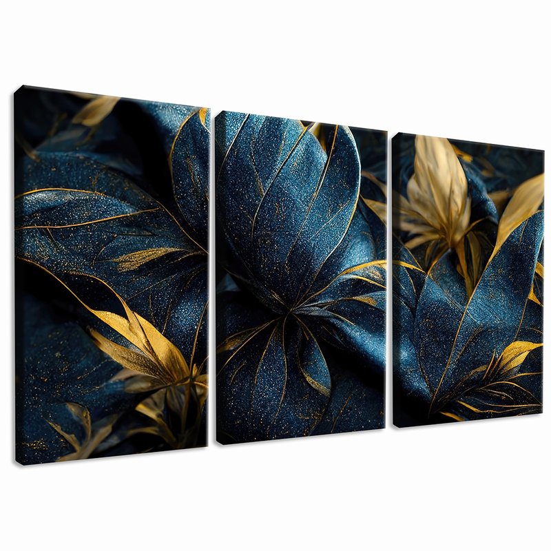 Trio Blue Flowers Canvas