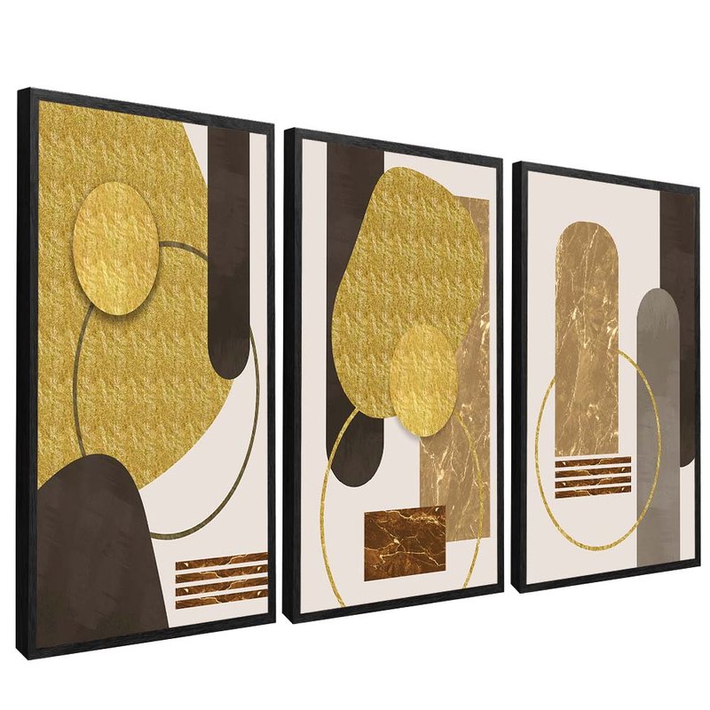 Trio Gold Cutouts V1755 Canvas