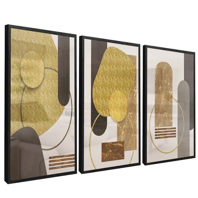 Trio Gold Cutouts V1755 Canvas