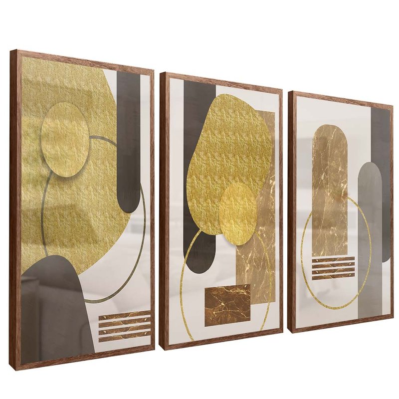 Trio Gold Cutouts V1755 Canvas