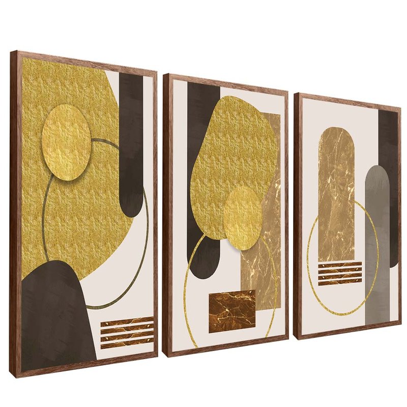 Trio Gold Cutouts V1755 Canvas