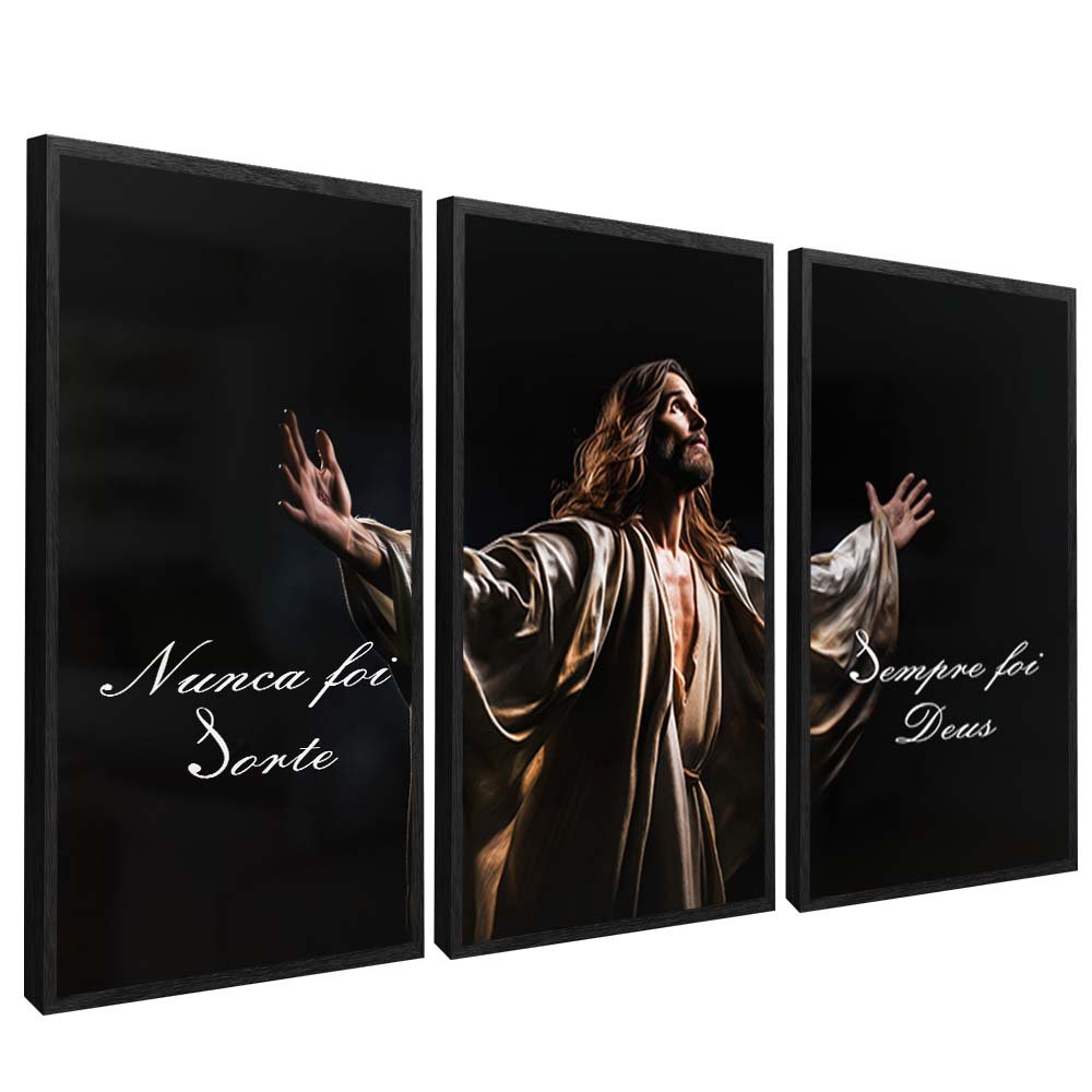 Trio Jesus with Open Arms Canvas