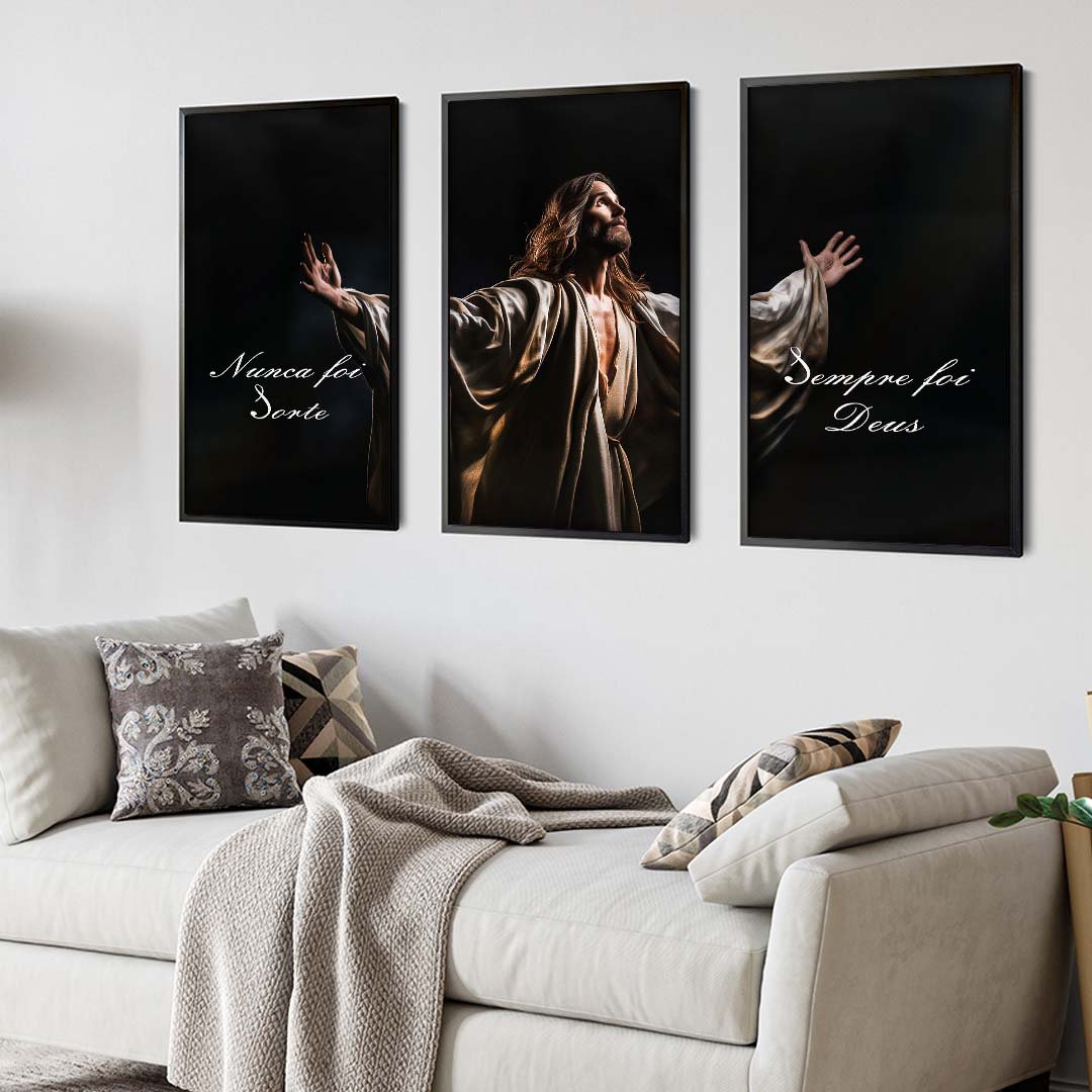 Trio Jesus with Open Arms Canvas