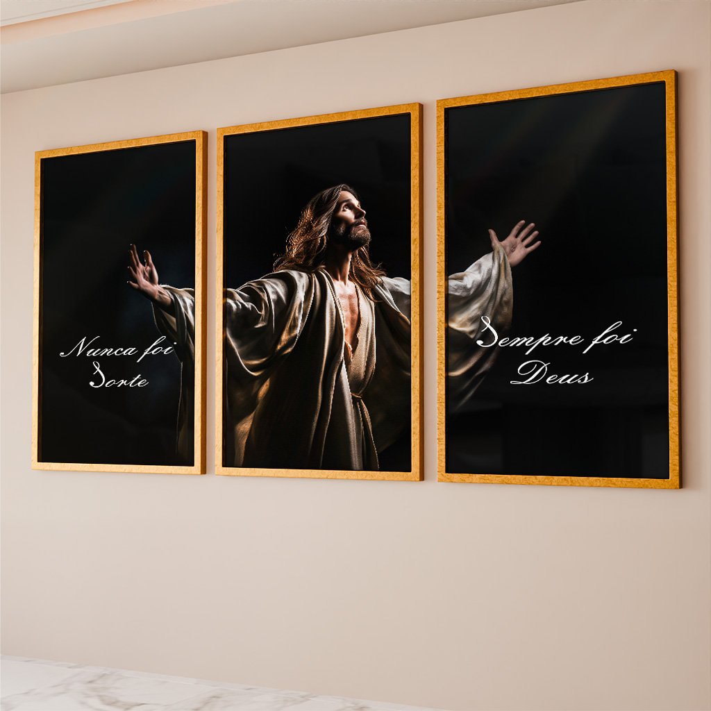 Trio Jesus with Open Arms Canvas