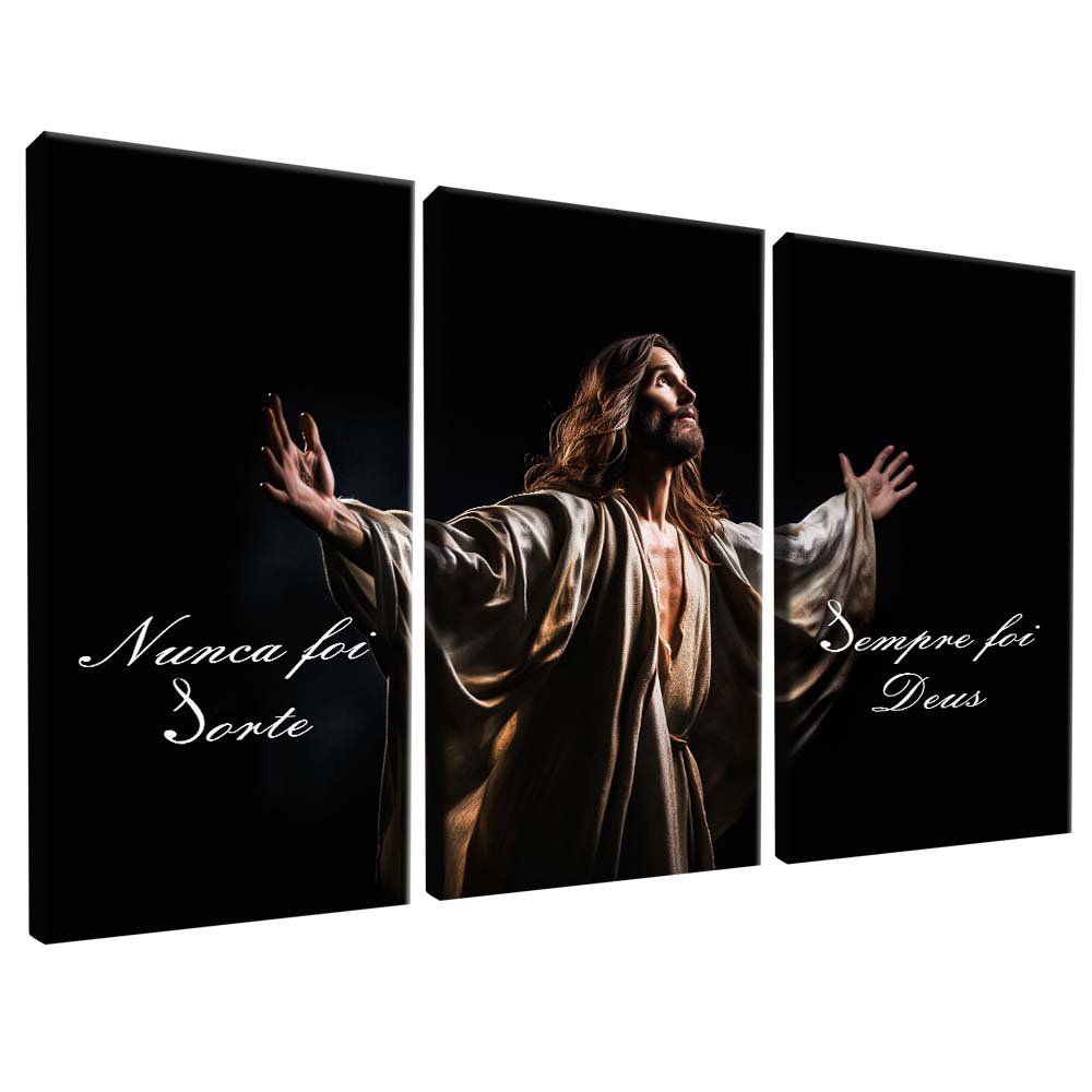 Trio Jesus with Open Arms Canvas