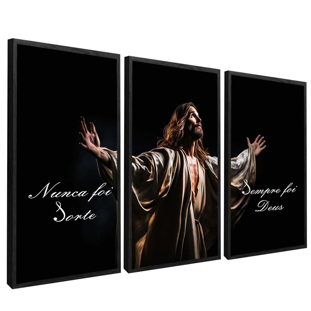 Trio Jesus with Open Arms Canvas