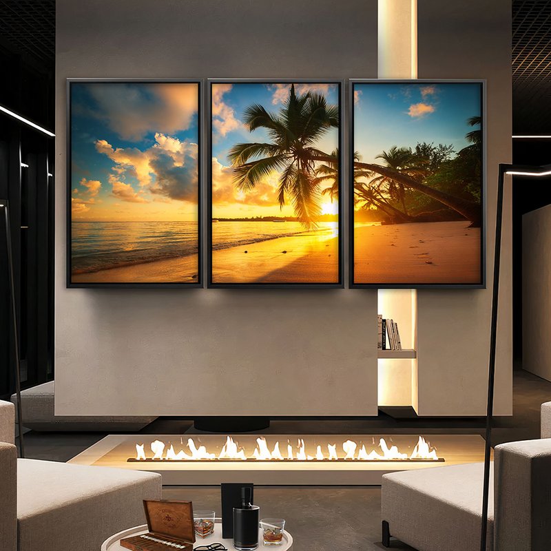 Trio Por Do Sol on the Beach Canvas