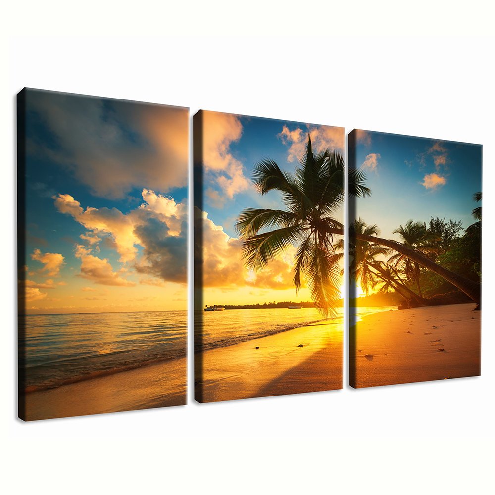 Trio Sunset at the Beach Canvas