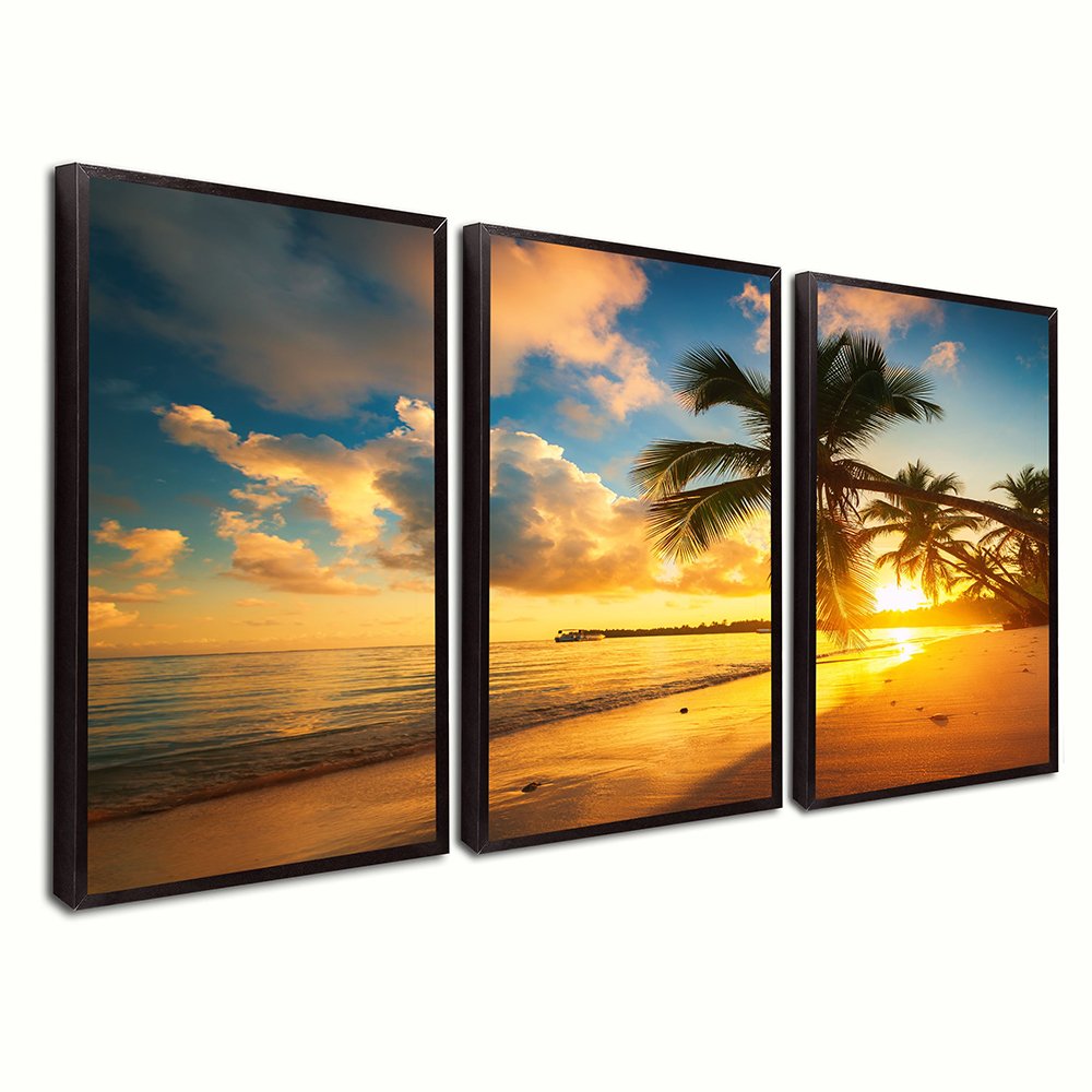 Trio Sunset at the Beach Canvas