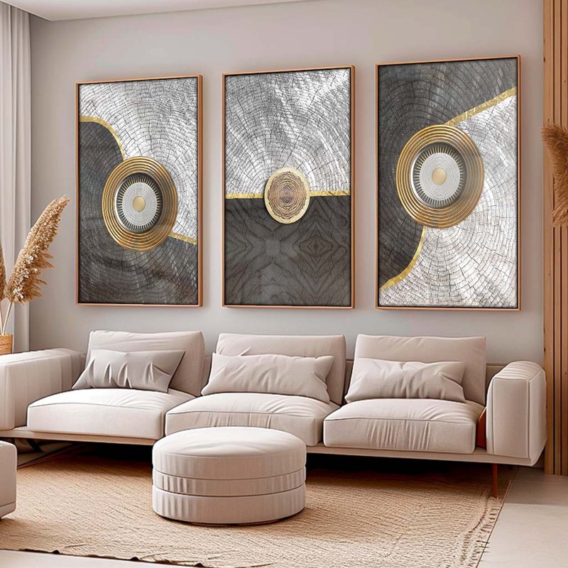 Trio Symbols Black and White 1722 Canvas